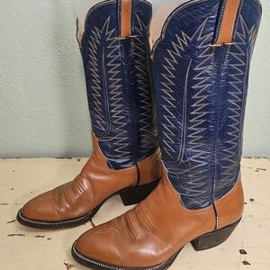 Men's Hondo Brown & Navy Western Cowboy Boots